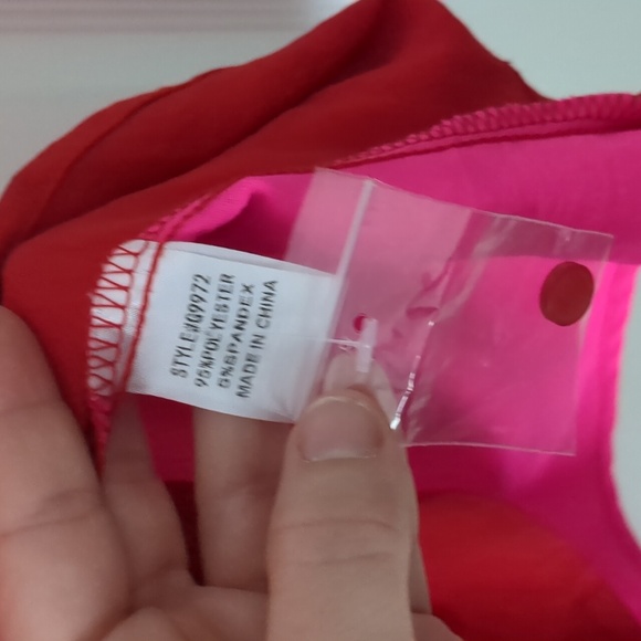 Neon Pink and Red Button-Up Dress | Small | NWT - Picture 5 of 8